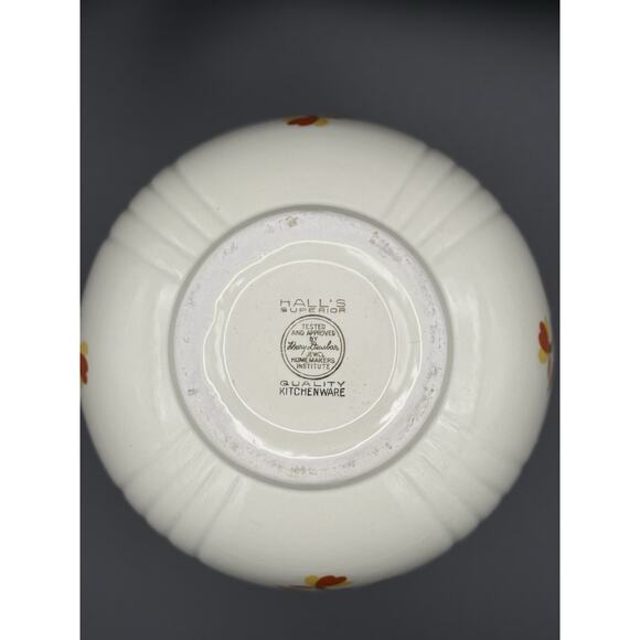 Vintage Halls Superior Jewel Tea Autumn Leaf Large 9" Mixing Bowl / Serving Bowl - Picture 3 of 3